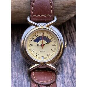 Unbranded Classics Women’s Moon Phase Date Leather Quartz 27 mm Watch 6 in